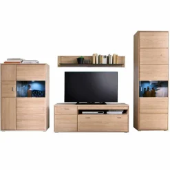 Holz Wohnkombination 328 cm breit - Vernella (vierteilig)