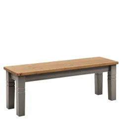 Holzbank Cempino in Grau Kiefer massiv