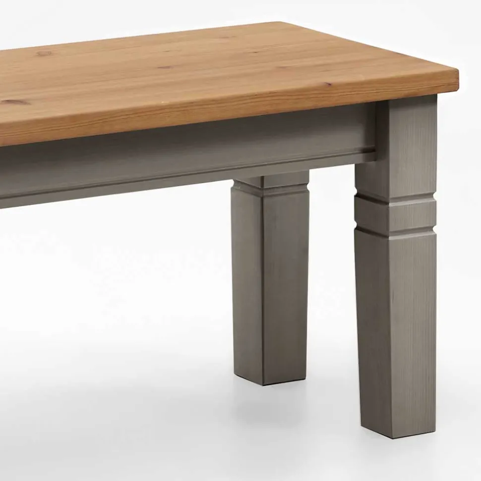 Holzbank Cempino in Grau Kiefer massiv
