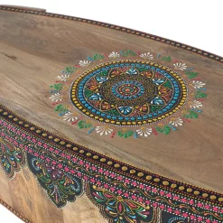 Holzbank mit Elefantenköpfen aus Mangoholz - Lottessa