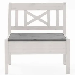 Holzbank Yoan in Weiß Grau massiv