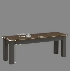 Holzbank Ziamora in Grau Kiefer massiv