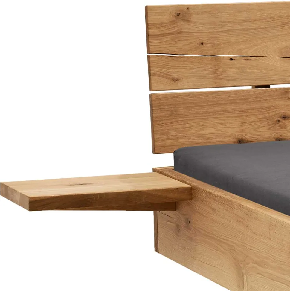 Holzbett in Schwebeoptik aus Wildeiche - Moby (dreiteilig)