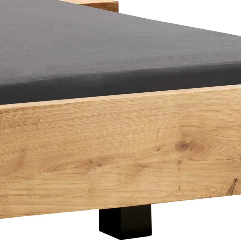 Holzbett in Schwebeoptik aus Wildeiche - Moby (dreiteilig)