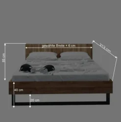 Holzbett Manzey aus Wildeiche Massivholz