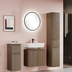 Holzdekor Badeinrichtung in Eiche Dunkel - Ucaida (vierteilig)