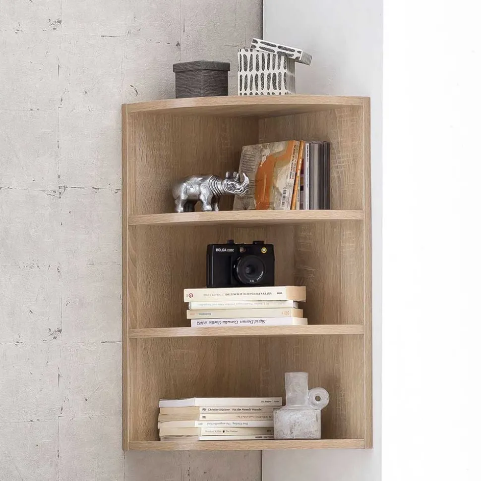 Holzdekor Hängeregal für die Ecke - Estateas