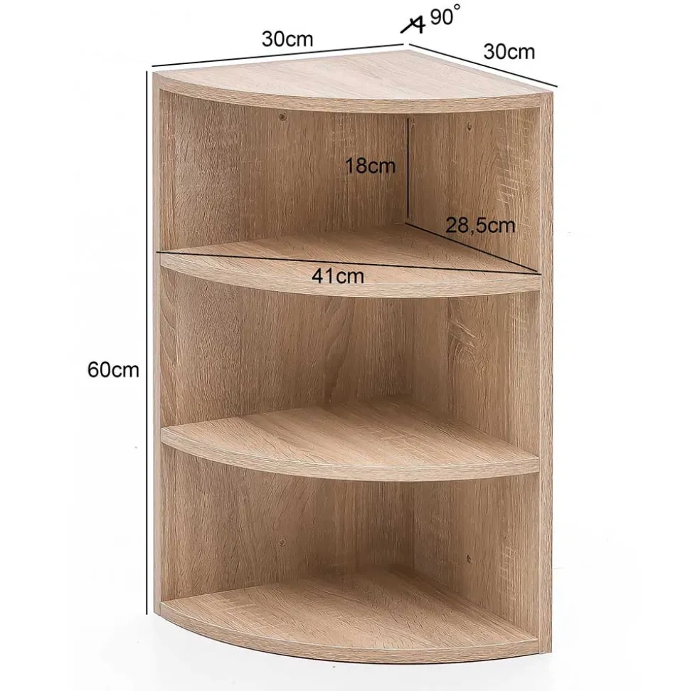 Holzdekor Hängeregal für die Ecke - Estateas