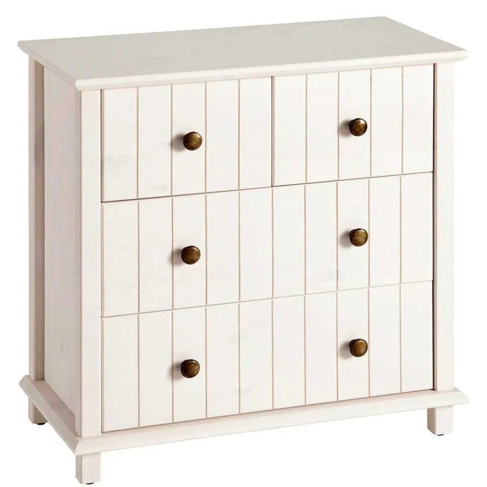 Holzkommode in Weiß gewachst - Cilao