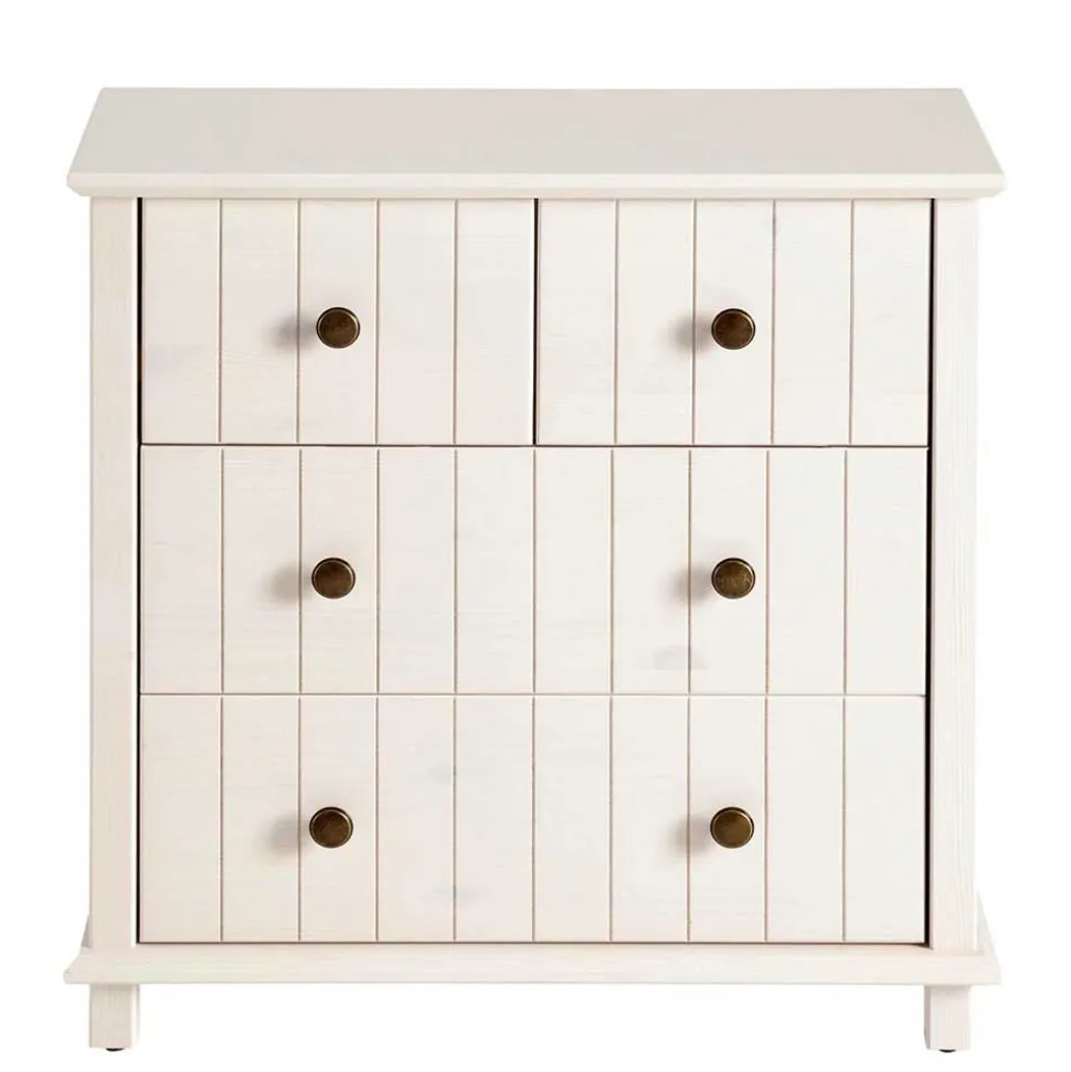 Holzkommode in Weiß gewachst - Cilao