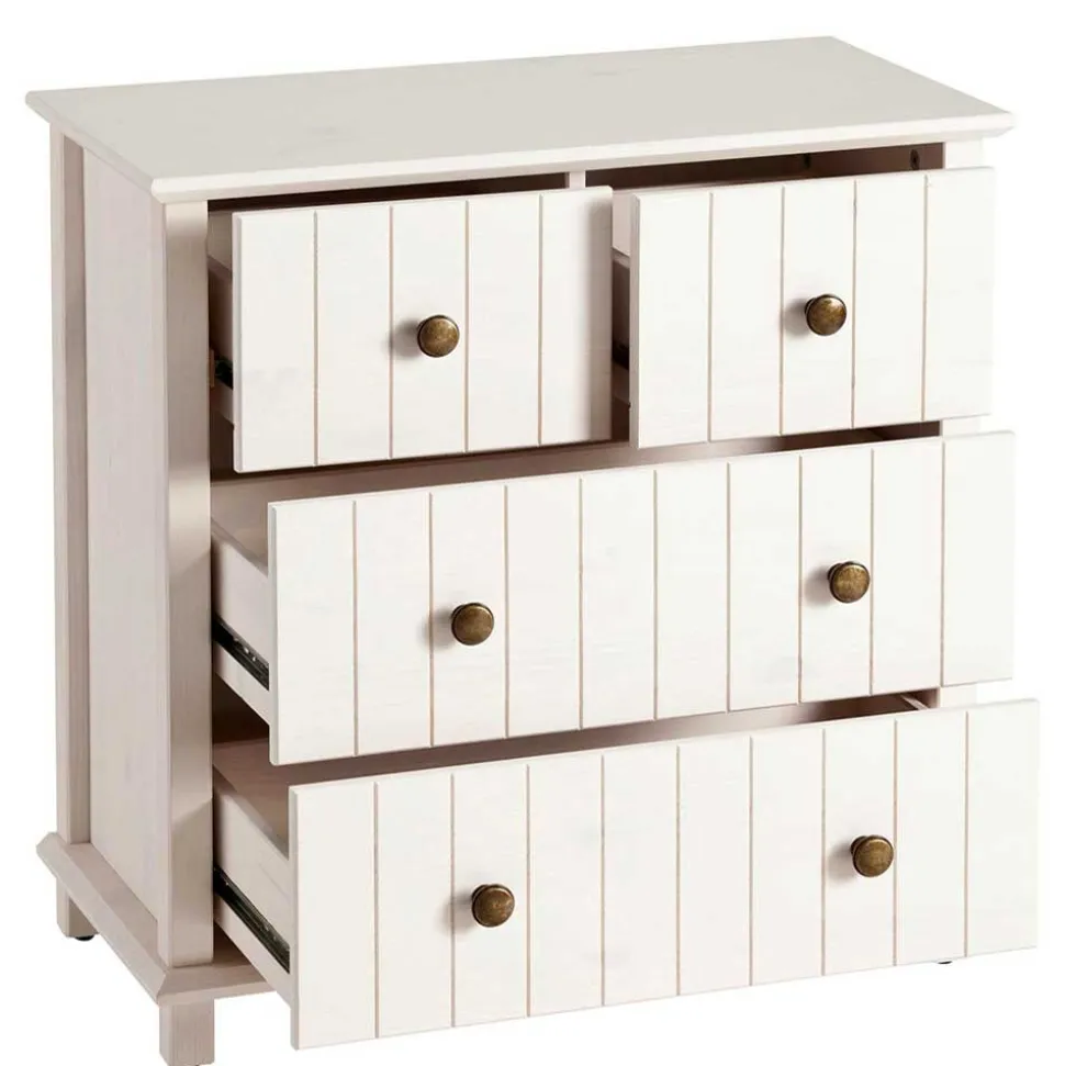 Holzkommode in Weiß gewachst - Cilao