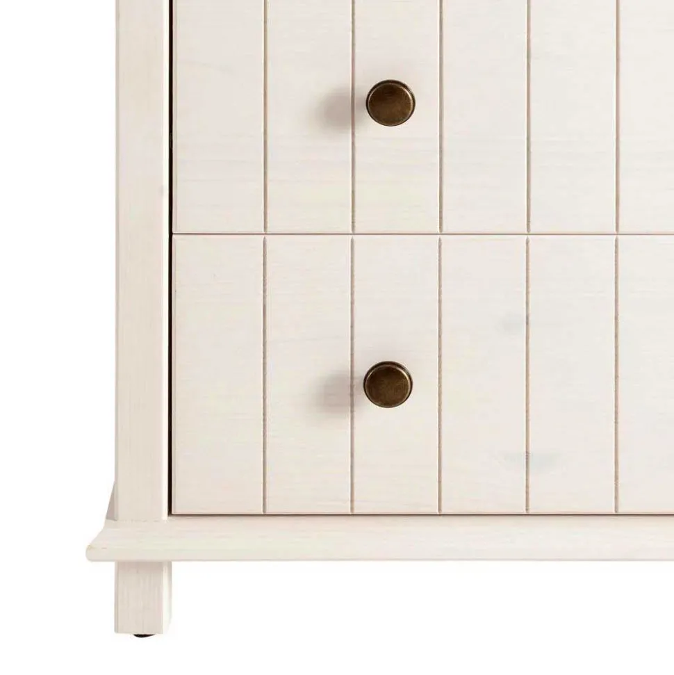 Holzkommode in Weiß gewachst - Cilao