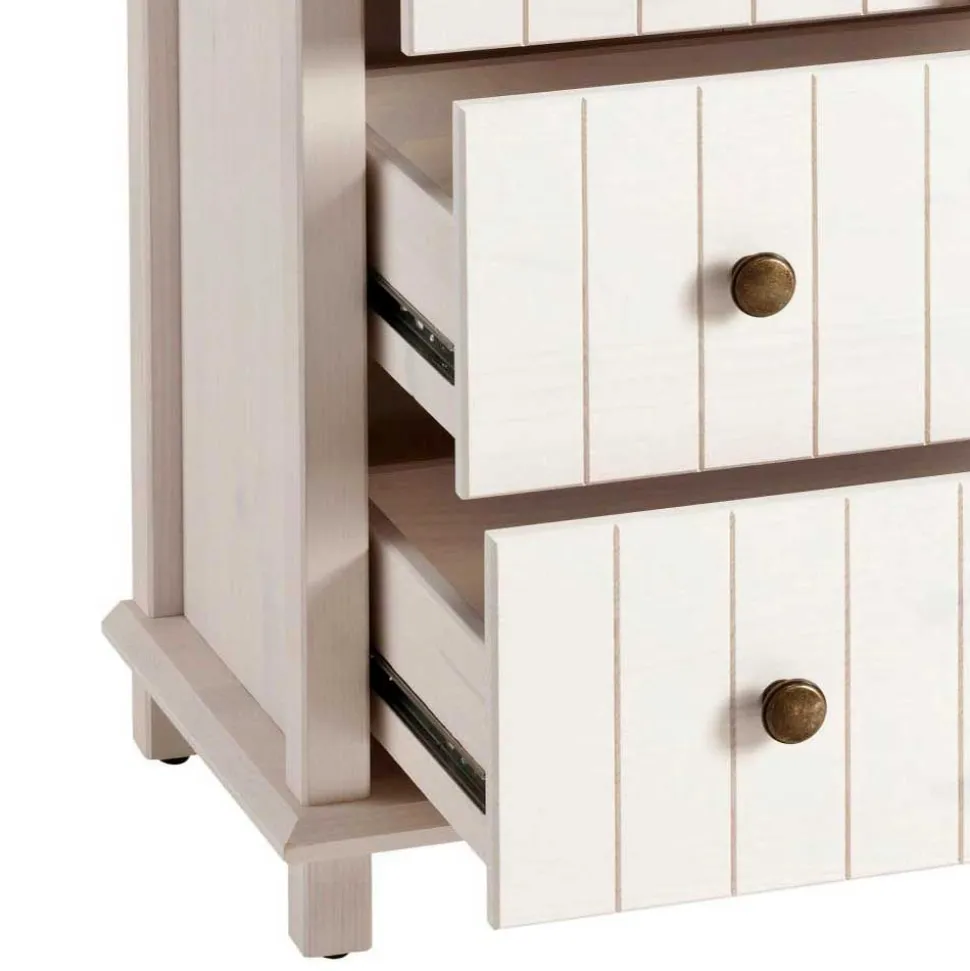 Holzkommode in Weiß gewachst - Cilao