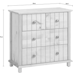 Holzkommode in Weiß gewachst - Cilao
