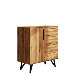 Holzkommode mit vier Schubladen & Tür - Mandirov