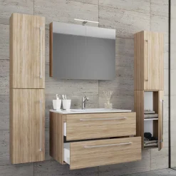 Holznachbildung Badezimmer Möbel - Caleena (vierteilig)
