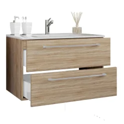 Holznachbildung Badezimmer Möbel - Caleena (vierteilig)