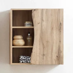 Holzoptik Bad Hängeschrank mit Baumkante - Tofias