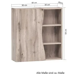 Holzoptik Bad Hängeschrank mit Baumkante - Tofias