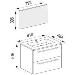 Holzoptik Badezimmer Möbel - Karin (vierteilig)