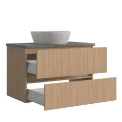 Holzoptik Badezimmermöbel Set - Leitha (fünfteilig)