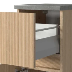 Holzoptik Badezimmermöbel Set - Leitha (fünfteilig)