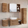 Holzoptik Badmöbel für die Wand - Userina (sechsteilig)