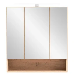 Holzoptik Badmöbel mit Baumkante - Tofias (dreiteilig)