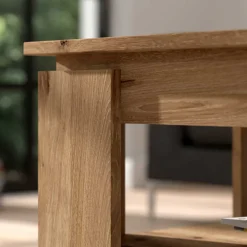 Holzoptik Couchtisch in Wildeiche mit Ablage - Work