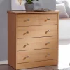 Holzoptik Kommode mit fünf Schubladen - Estelany