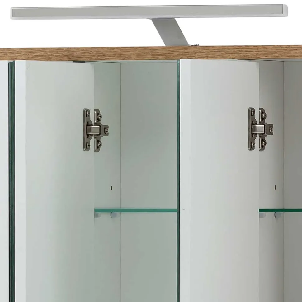 Holzoptik Spiegelschrank fürs Badezimmer - Nelorena