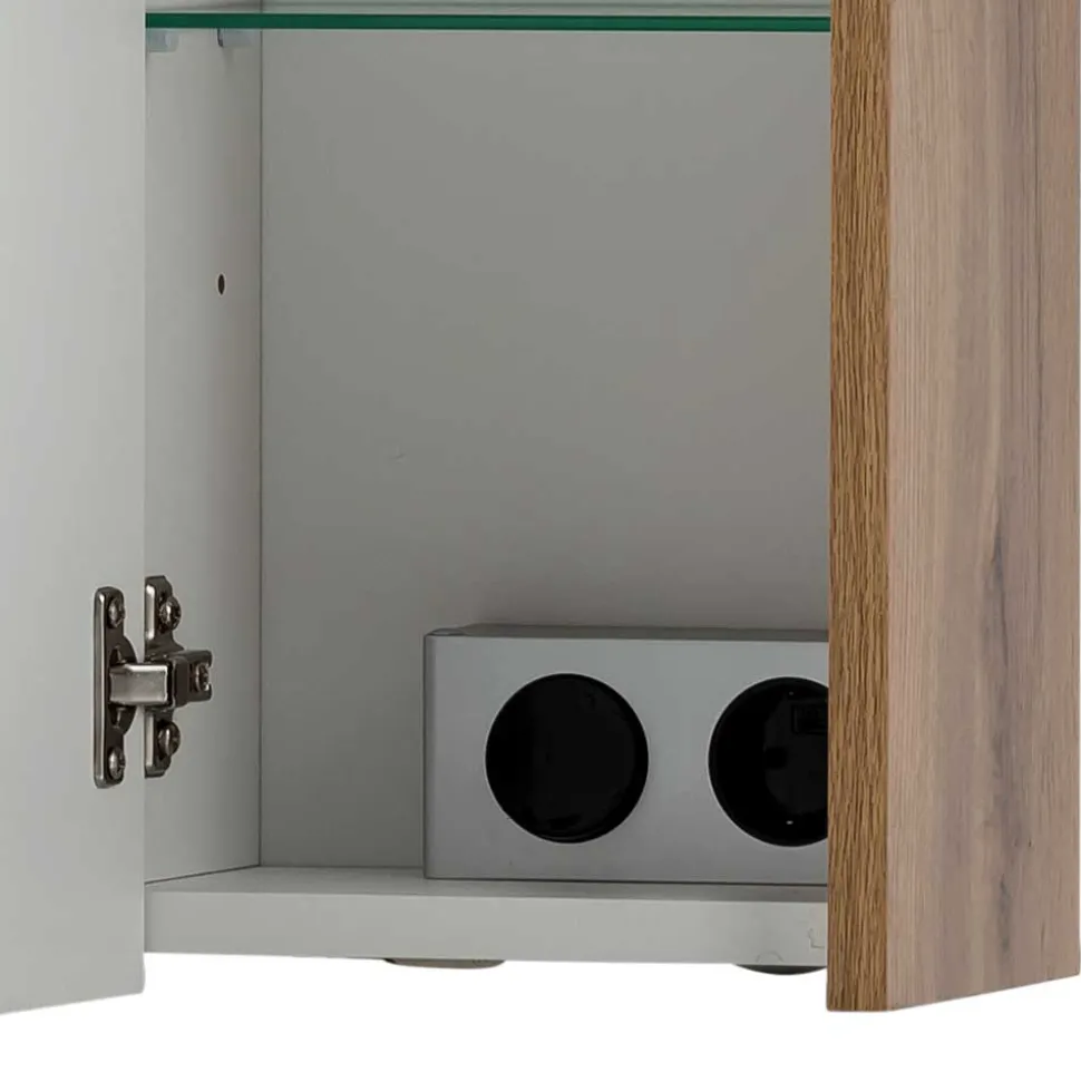 Holzoptik Spiegelschrank fürs Badezimmer - Nelorena