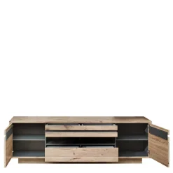 Holzoptik TV Anbauwand Set - Zelio (dreiteilig)