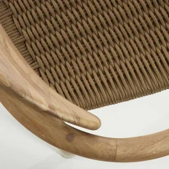 Holzstuhl mit geflochtenem Sitz Cinco aus Kordel Beige (4er Set)