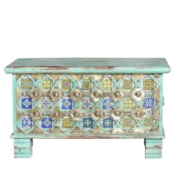 Holztruhe dekorativ mehrfarbig gestaltet - Zinatella