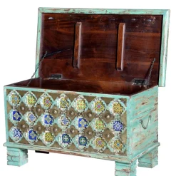 Holztruhe dekorativ mehrfarbig gestaltet - Zinatella