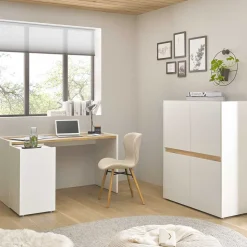 Home Office Einrichtung in Weiß - Nonessia I (dreiteilig)