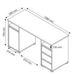 Home Office Schreibtisch zweifarbig - Castlon