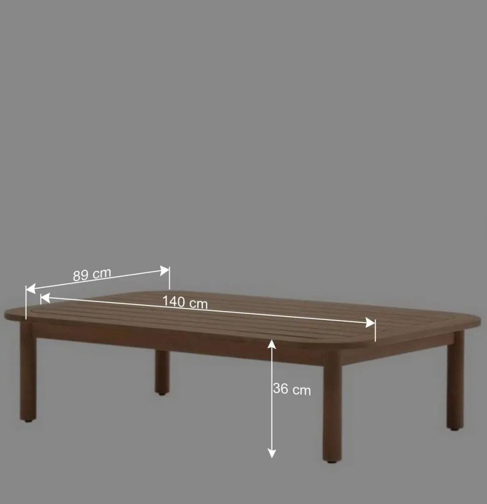 Indoor Outdoor Couchtisch aus Eukalyptusholz - Perconia