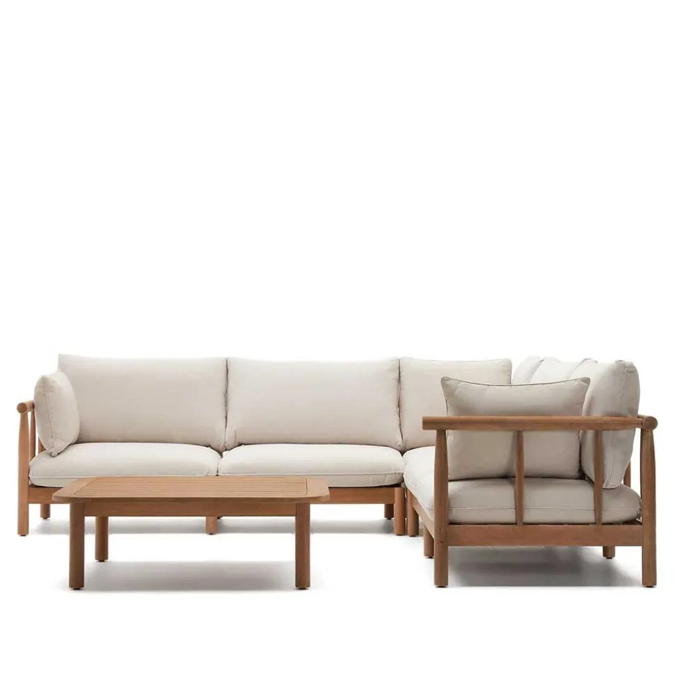 Indoor Outdoor Ecksofa & Tisch - Perconia (zweiteilig)