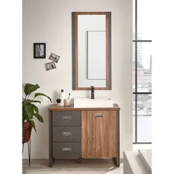 Industrial Bad Waschplatz mit Spiegel - Forawas (zweiteilig)