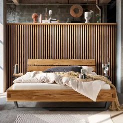 Industrial Balkenbett mit Metallkufen - Magie