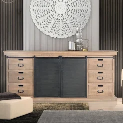 Industrial Chic Sideboard mit Schiebetüren - Jantonia