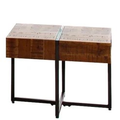 Industrial Couchtisch aus Akazie in Braun - Chadeys