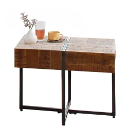 Industrial Couchtisch aus Akazie in Braun - Chadeys