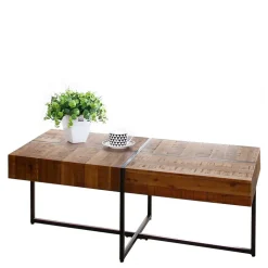 Industrial Couchtisch aus Akazie in Braun - Chadeys