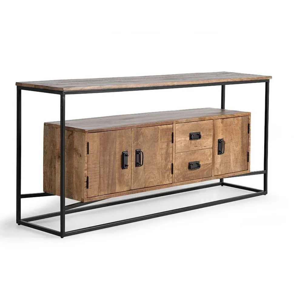 Industrial Design Sideboard aus Massivholz - Olmidava