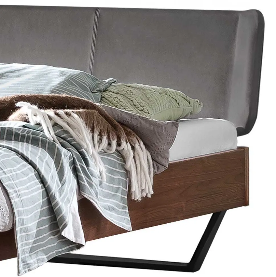 Industrial Doppelbett in Nussbaum Braun - Lavrin