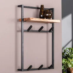 Industrial Garderobe mit Ablageboden aus Akazie - Wandawo