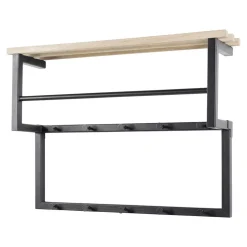 Industrial Hängegarderobe aus Stahl Schwarz - Lundreo